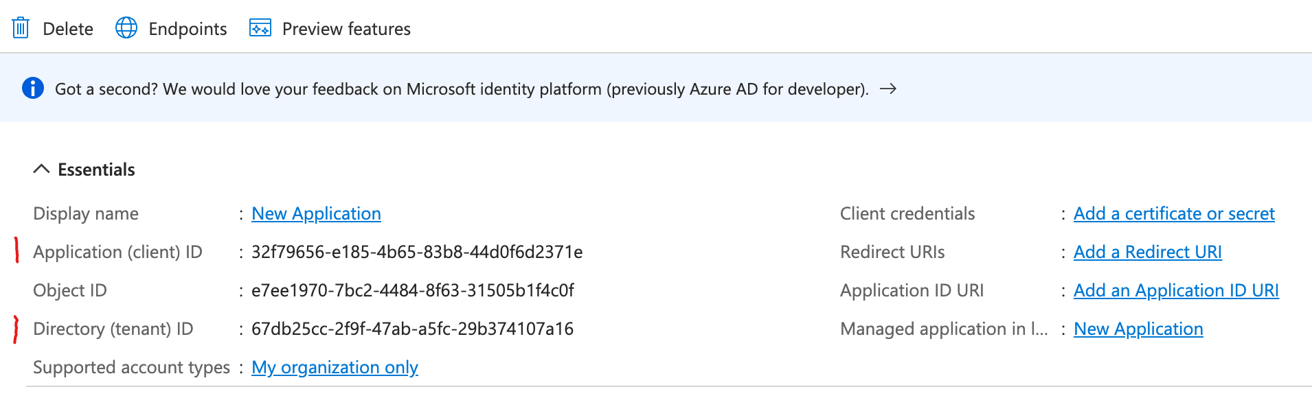 Creating a microsoft entra id app registration for azure function